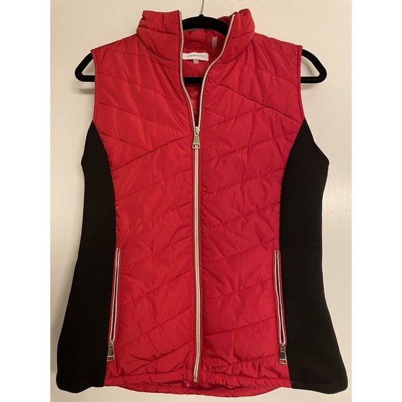 Womens Size Small Quilted Vest, Black and Red polyester # 696 - Picture 1 of 3